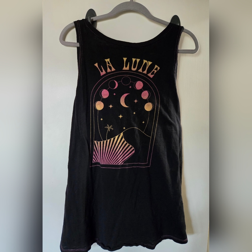 Black Sleeveless Luna Moon Top